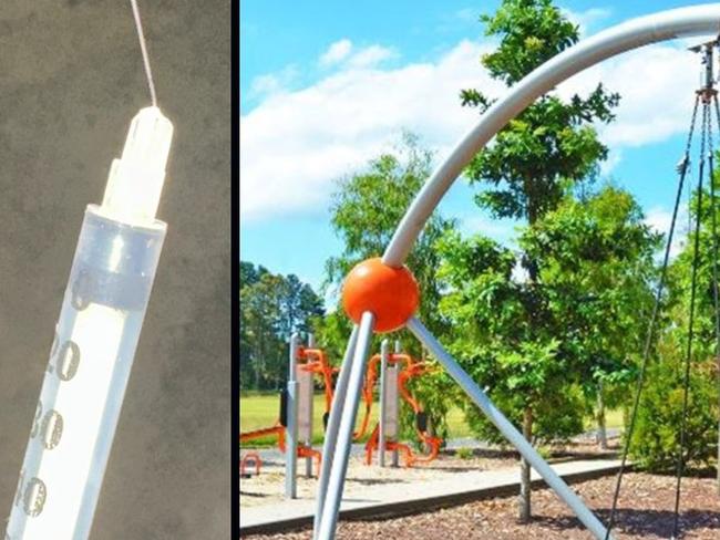 A collage of used syringes found in Clifford Park, Goonellabah. Photo: supplied.