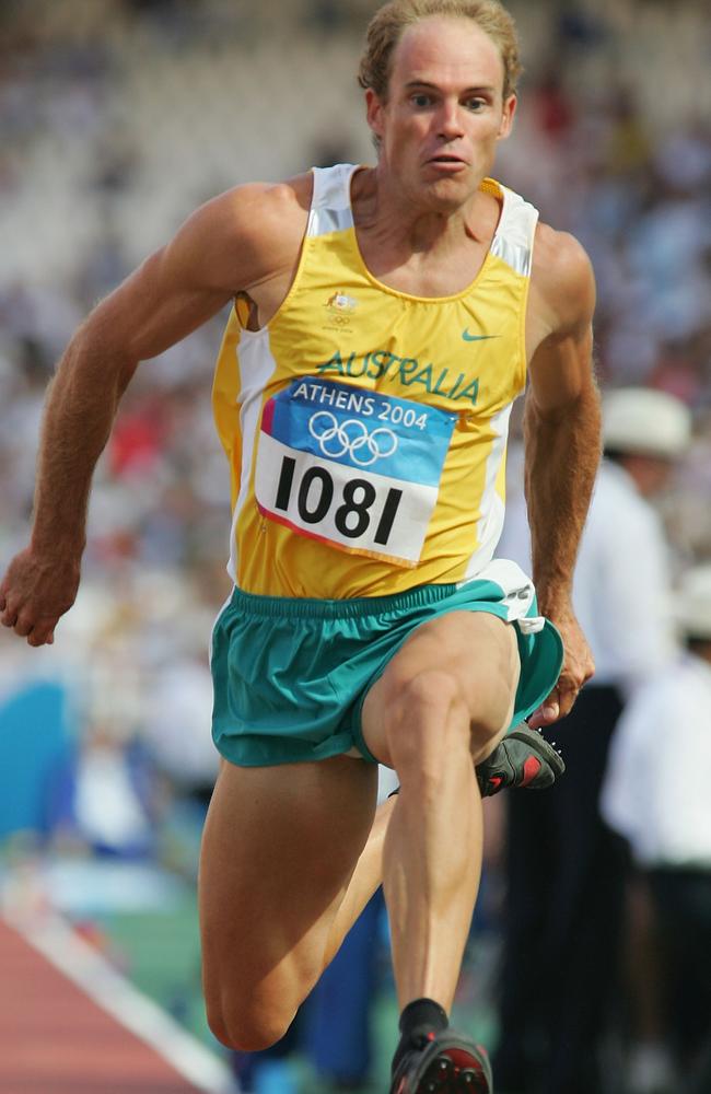 Father, Andrew Murphy, competing at Athens in 2004. Picture: Stu Forster/Getty Images