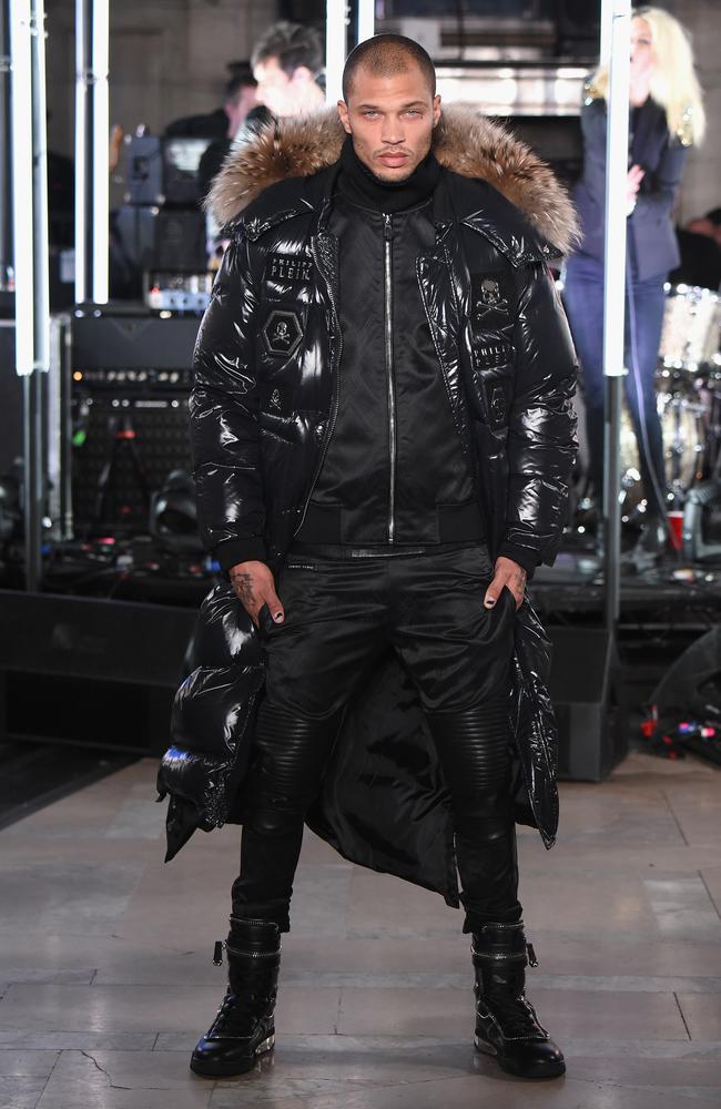Jeremy Meeks walks on the runway for the Philipp Plein collection during New York Fashion Week: The Shows at New York Public Library on February 13, 2017 in New York City. Picture: Getty
