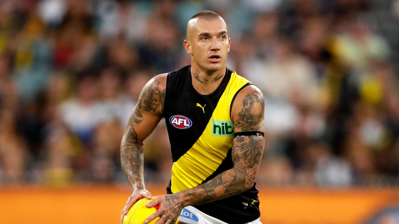 Dustin Martin of the Tigers. Photo by Dylan Burns/AFL Photos via Getty Images