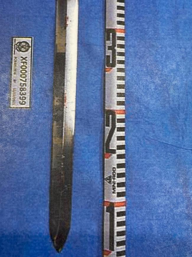 Police seized the samurai sword used to attack the woman. Picture: Supplied/NCA NewsWire