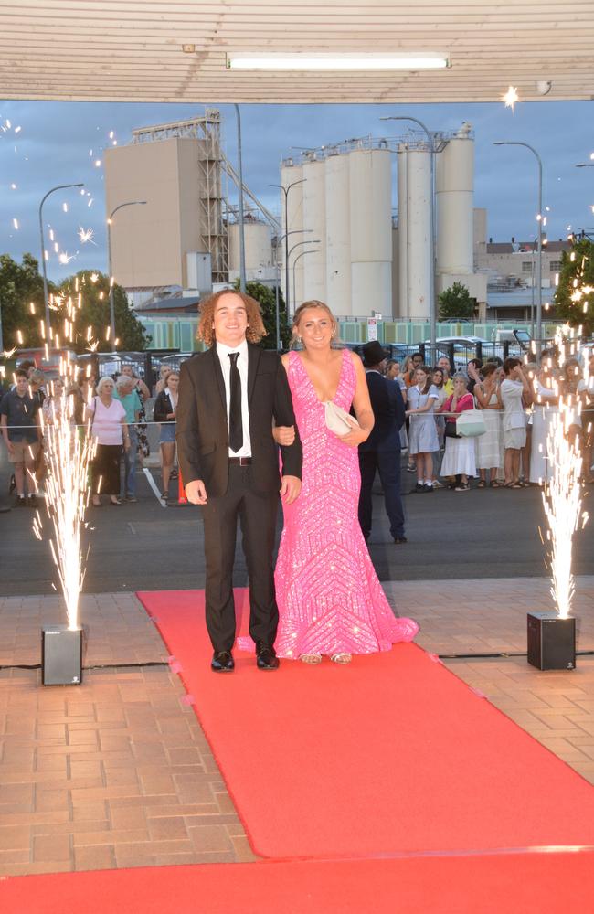 Toowoomba school formals. At the 2023 St Ursula's College formal is graduate Amelia Sutton with her partner. Picture: Rhylea Millar