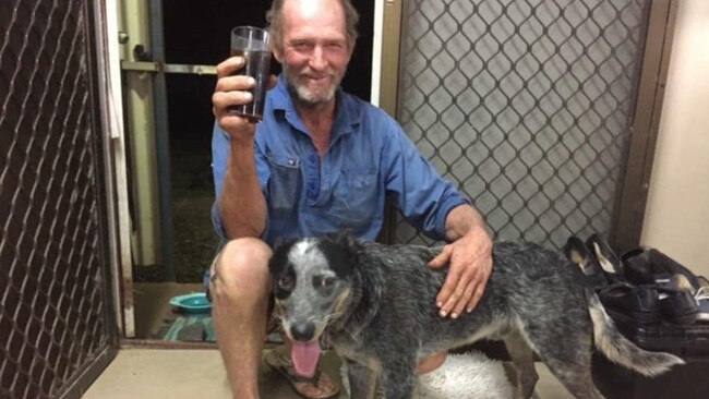 John Graham with his best mate Piston the blue cattle dog. Picture: Supplied