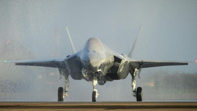 First F-35, also known as the Joint Strike Fighter, lands at Leeuwarden Air Base in Leeuwarden, The Netherlands, in 2019. Picture: AFP