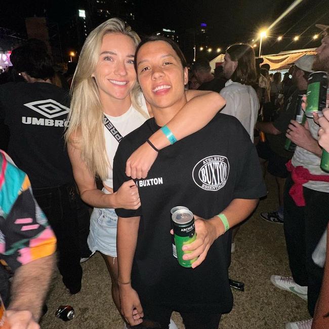 The loved up couple have worked through long-distance for over two and a half years and have been dubbed the power couple of women’s football. Picture: Instagram