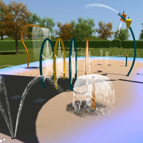 Blacktown Aquatic Centre Splash Pad plan. The new water attraction is set to open by Christmas. Picture: Supplied by Blacktown Council