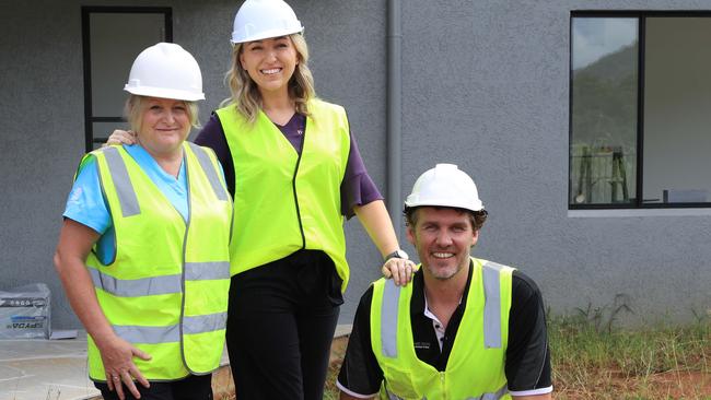 Liz Plummer Centre Cancer Care Nurse Unit Manager Jennifer Faulkner, Far North Queensland Hospital Foundation CEO Gina Hogan and Alex Loughton from Kenfrost Homes. Picture: Sandhya Ram