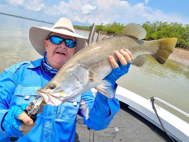 Gavin Bedford caught barra in Darwin Harbour in December 2022