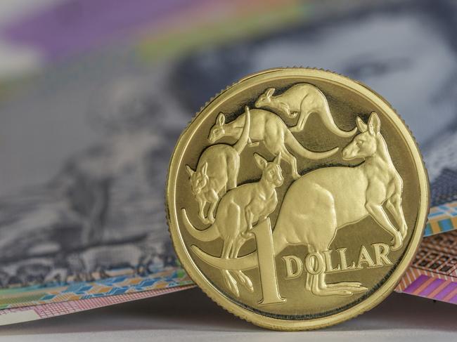 Generic photo of one Australian dollar. cahh currency coin $1. Picture: istock