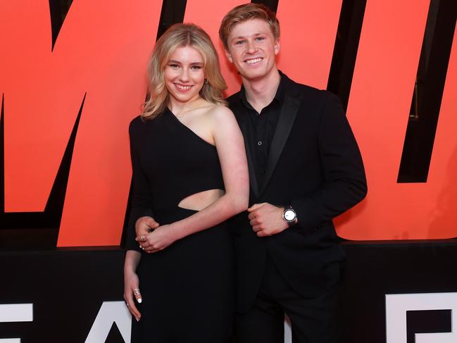 Rorie Buckley and Robert Irwin attend the Australian premiere of Mission: Impossible – Dead Reckoning Part One on July 3 in Sydney. Picture: Lisa Maree Williams/Getty Images