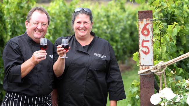 Don Monk and Charlotte Brown are presenting a seafood and kids’ menu at Spring Vale Wines. Picture: ROSS MARSDEN