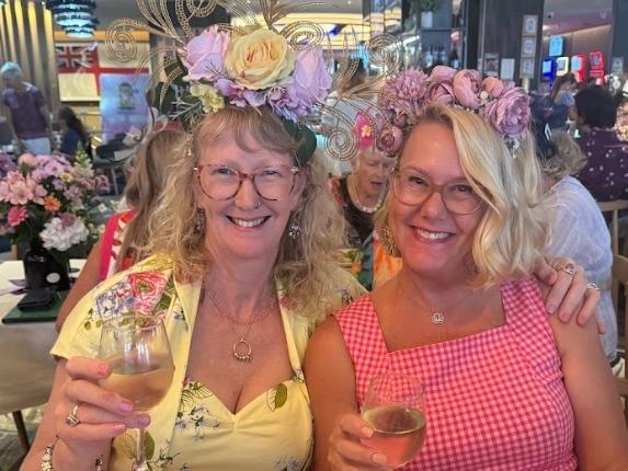 Cris Reed and Meaghan Kotzur celebrating the Melbourne Cup at Gympie RSL Club.