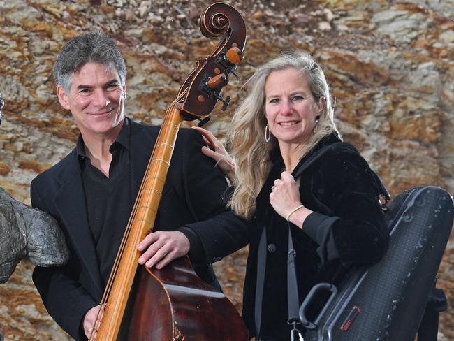 Adelaide Baroque members, violone player Rob Nairne and violist Heidi von Bernewitz. Picture: Tom Huntley