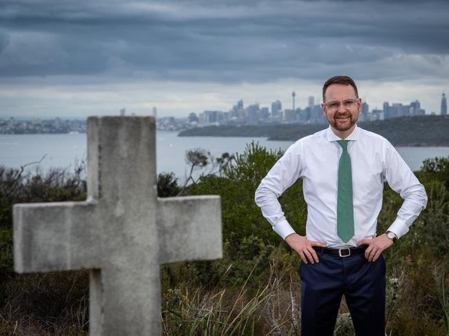 Andrew Bragg at North Head Reserve on a tour of the harbour trust sites. Picture: Julian Andrews.