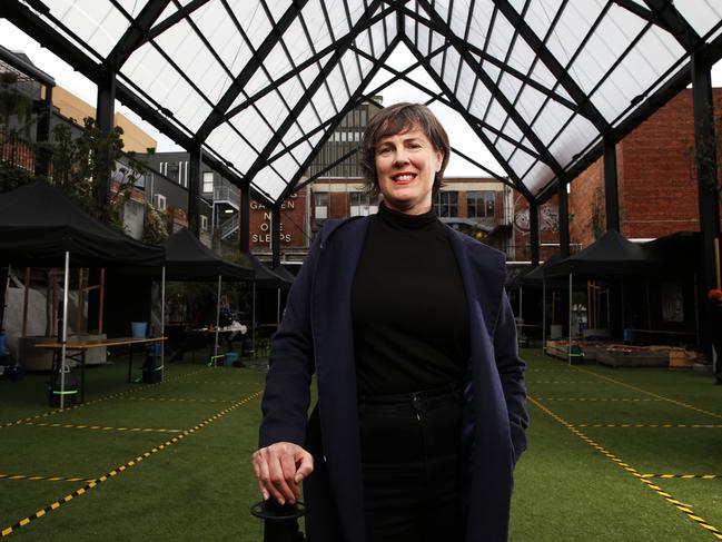 Hanging Garden Green Grocer curator Jo Cook. Picture: ZAK SIMMONDS