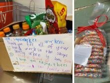 The Tate family is urging those who can to keep #spreadingkindness. They did so by giving a box of goodies to  overworked supermarket staff.