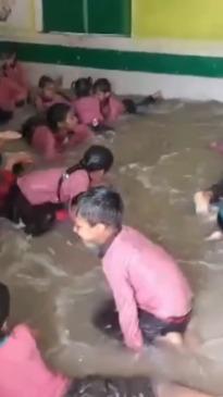 Students beat the heat by converting classroom into swimming pool