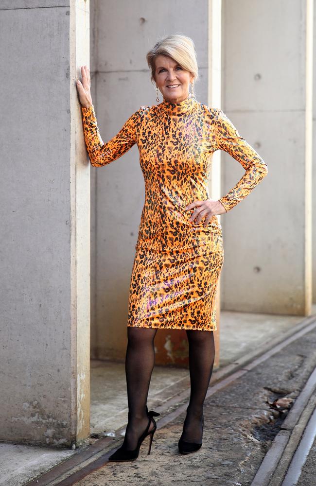 Julie Bishop poses at Afterpay Australian Fashion Week on Wednesday. Picture: Don Arnold/WireImage.