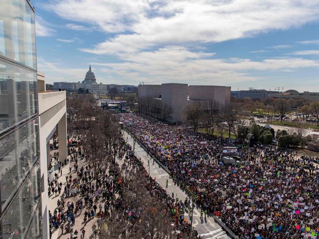 The huge crowd on Pennsylvania Avenue in front of Capitol Hill. Picture: AFP Photo/Alex Edelman