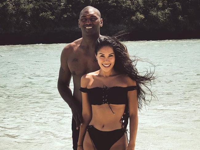 Ron Artest and wife Maya.