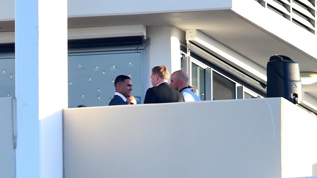 Townsville junior and NFL bound Valentine Holmes marries high school sweetheart Natalia O'Toole in Townsville. (Val far left). Picture: Alix Sweeney