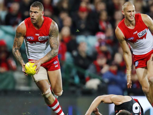 The Bombers must find a way to stop Sydney superstar Lance Franklin. Picture: Michael Klein