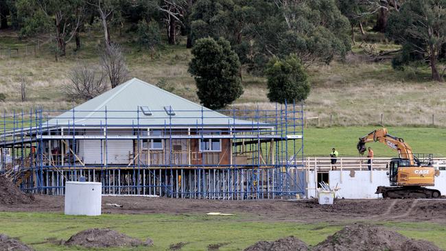 Heavy, earthmoving machinery is seen on the site of one house. Picture: David Geraghty.