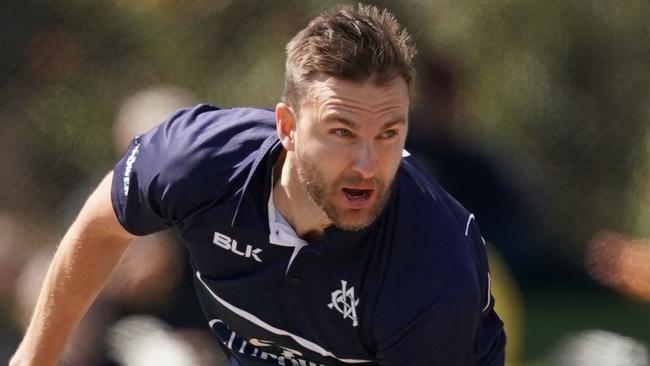 Footscray star Jackson Coleman bends his back for Victoria. Picture: AAP