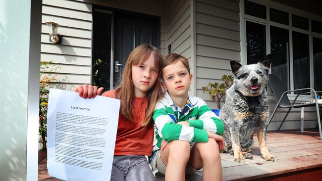 Olivia, 10, wrote a school assignment on how remote learning has affected the young. Picture: Rebecca Michael