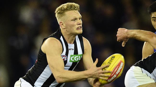 Adam Treloar was superb for the Magpies. Picture: AAP