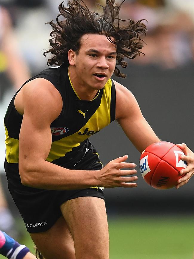 Daniel Rioli in action for Richmond against Fremantle.