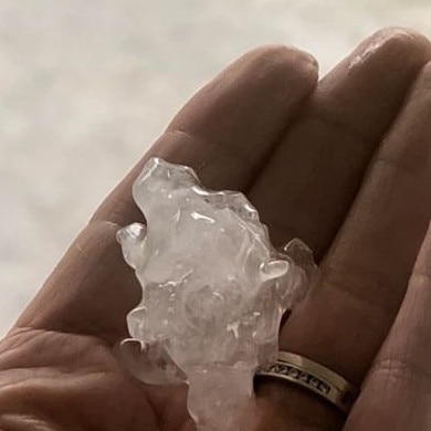 Large hail at Tinbeerwah near Noosa. Picture: Jackie Kearney