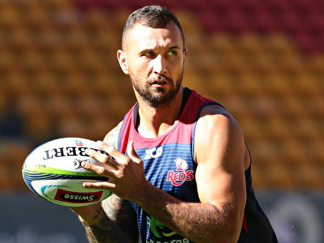 Quade Cooper  at Reds training at Suncorp Stadium. Pic Annette Dew