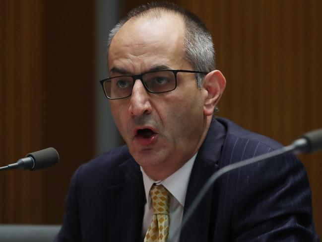 Secretary of the Department of Home Affairs Michael Pezzullo appearing at Senate Estimates at Parliament House in Canberra. Picture Kym Smith