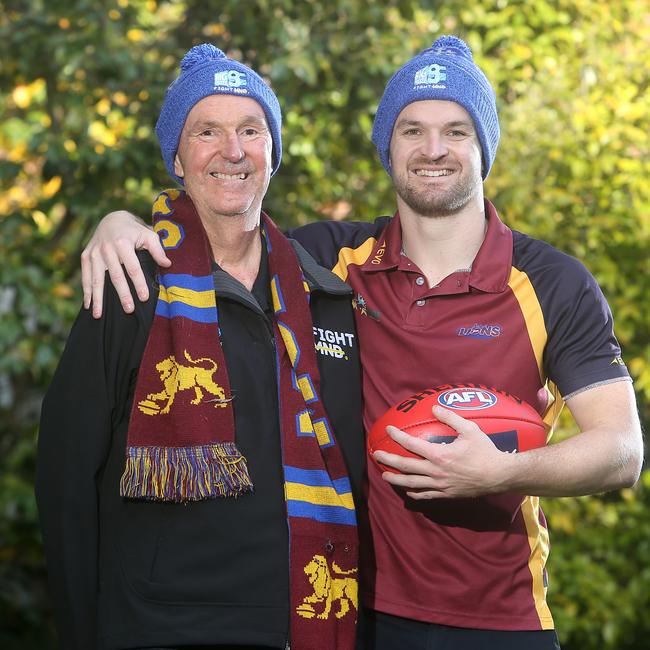 Neale Daniher his son Ben who plays for Moe in the Gippsland league. Picture: Yuri Kouzmin