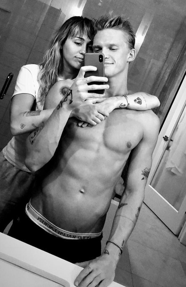 Loved up: Miley Cyrus and Cody Simpson on Instagram. Picture: Instagram