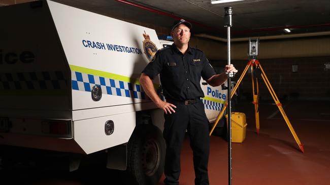 Senior Constable Adam Hall collison analyst Crash Investigation Services Tasmania Police.  FOR CRASH SERIES - Those affected by road accidents.  Picture: Nikki Davis-Jones