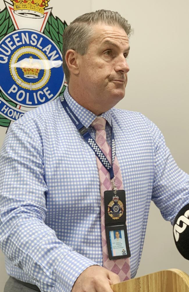 Detective Superintendent Darrin Shadlow speaking at a press conference in Rockhampton. Photo: Kerri-Anne Mesner