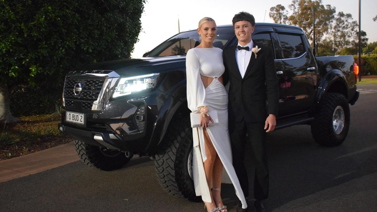 Breanna Hoskin and Koen Zerbst stunned on the red carpet at Our Lady of Southern Cross College's formal for 2023. Picture: Emily Devon
