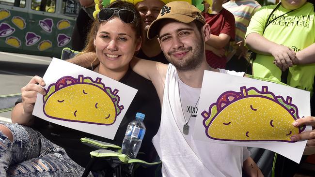 Taco Bell in Townsville has officially opened, attracting a long line of people and cars to the new restaurant. Sarah Keith and Matthew Loder were first in line to get their hands on the tasty food, camping out for 15 hours. PICTURE: MATT TAYLOR.