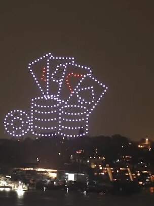 The drone display at Crown Sydney’s Summer of Crown.