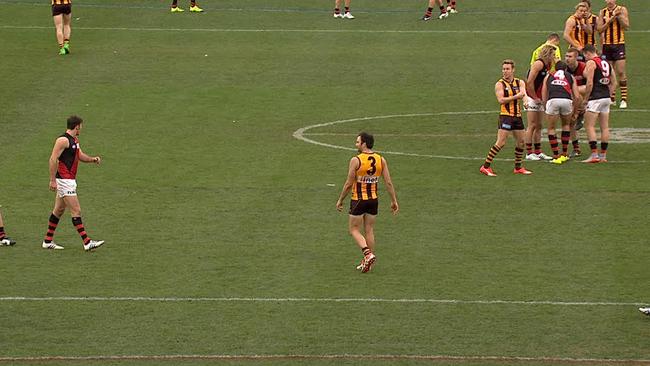 Sam Mitchell can be seen mimicking an injection.