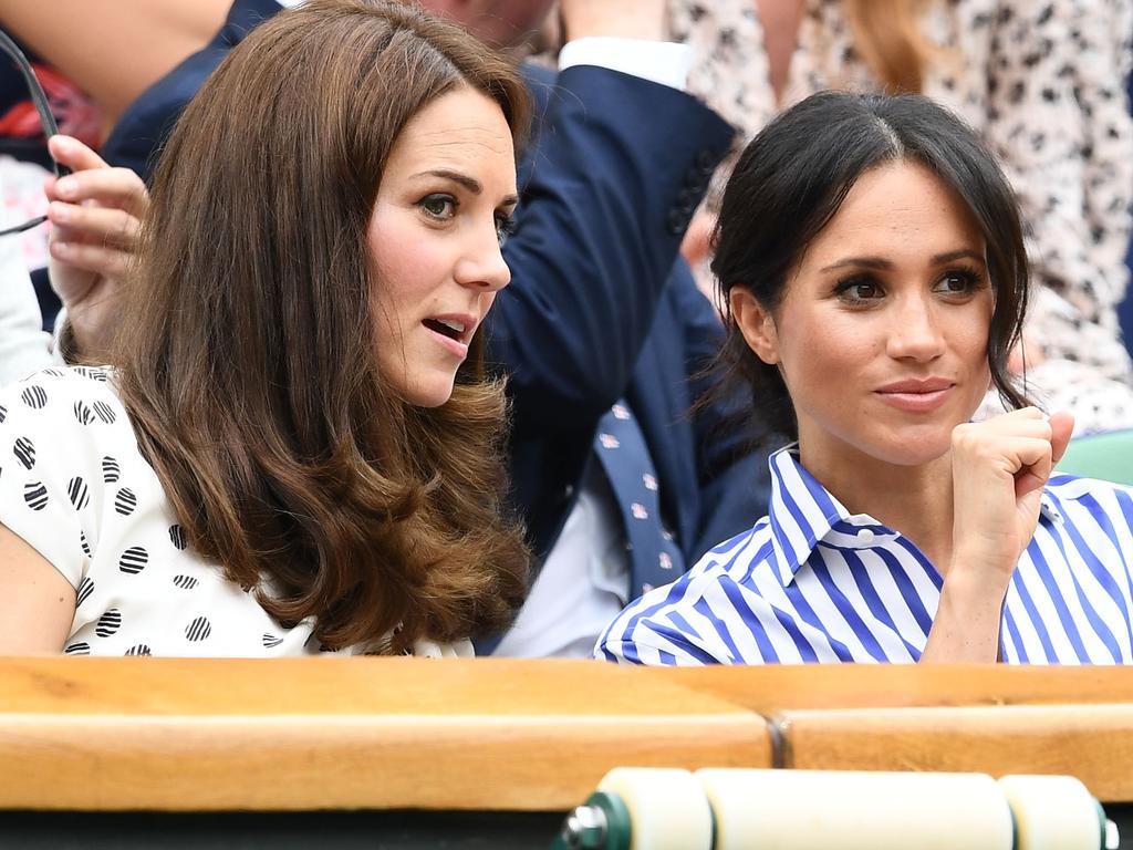 Kate and Meghan at Wimbledon earlier this year. Picture: Getty Images