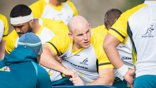 The Qantas Wallabies train at Gosch's Paddock in Melbourne ahead of the first June test against Fiji. Stephen Moore. Picture: Stuart Walmsley/rugby.com.au