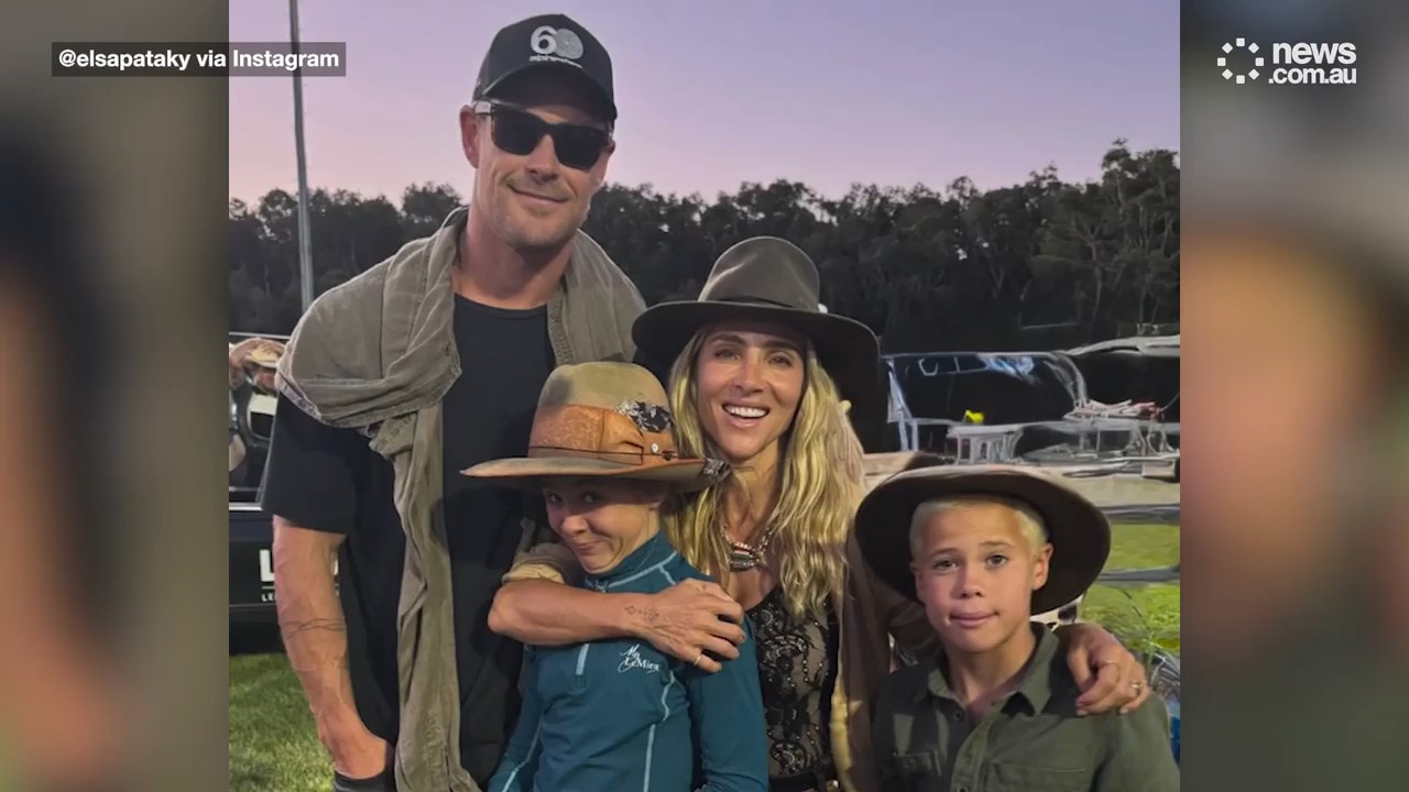 Chris Hemsworth and Elsa Pataky bring kids to rodeo