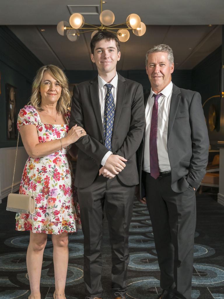 Selina Percey, Angus Percey and Scott Percey - St Virgil's College Leavers 2024 at Wrest Point. Picture: Caroline Tan