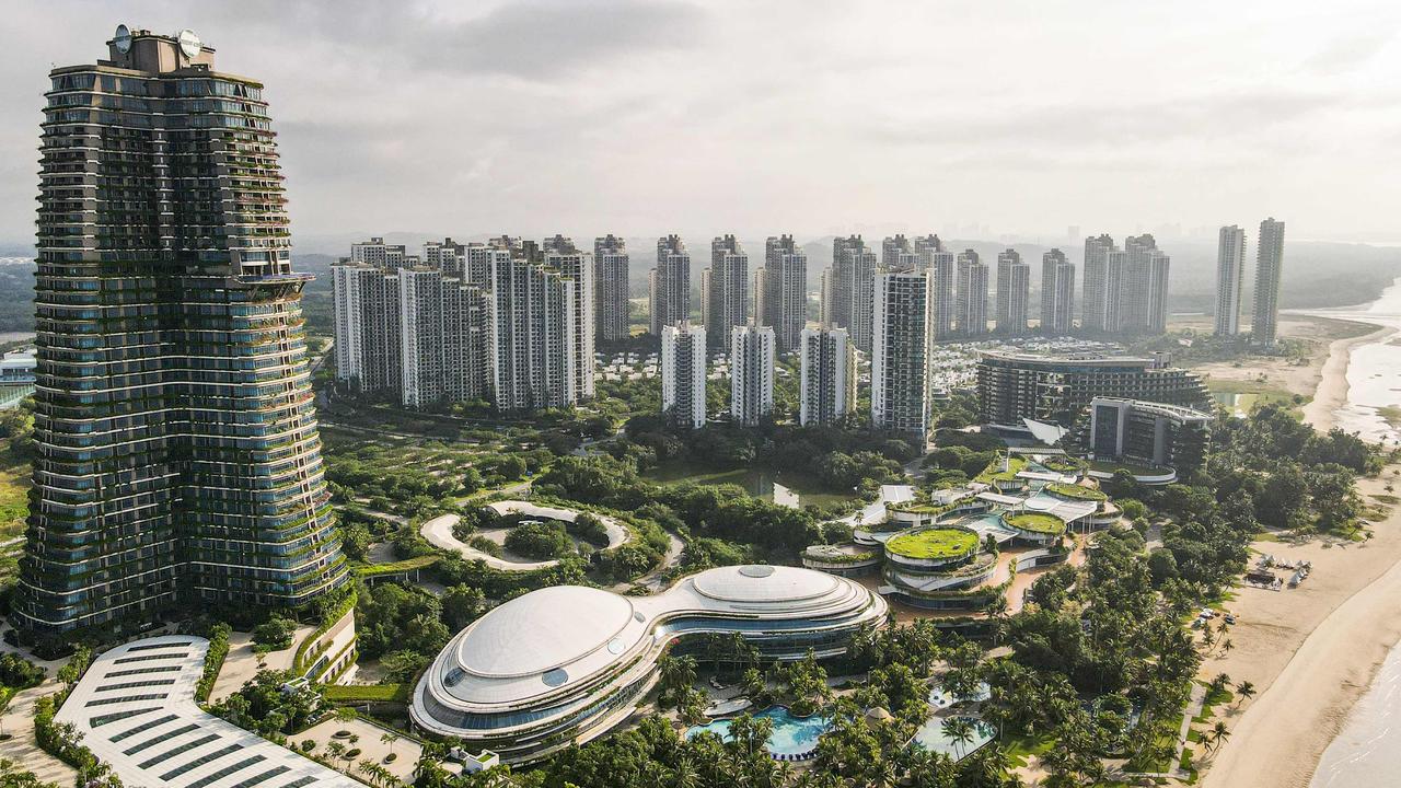 Carnelian Tower (left) and condominiums at Forest City, a development project launched under China's Belt and Road Initiative, in Gelang Patah in Malaysia's Johor state. Picture: Mohd RASFAN / AFP