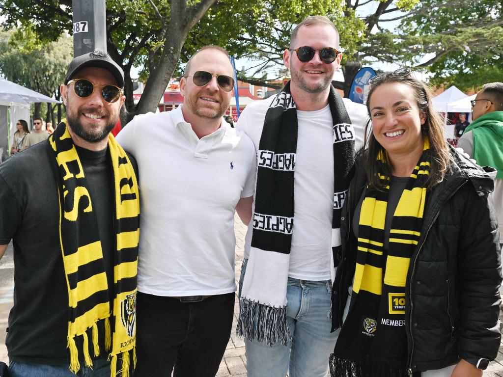 Footy fans enjoying the Norwood Food and Wine Festival on Sunday. Picture: Brenton Edwards