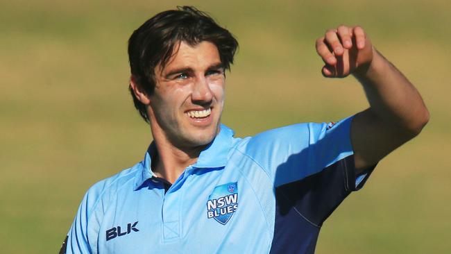 Pat Cummins in action for NSW against Queensland in their Matador Cup match on Friday.