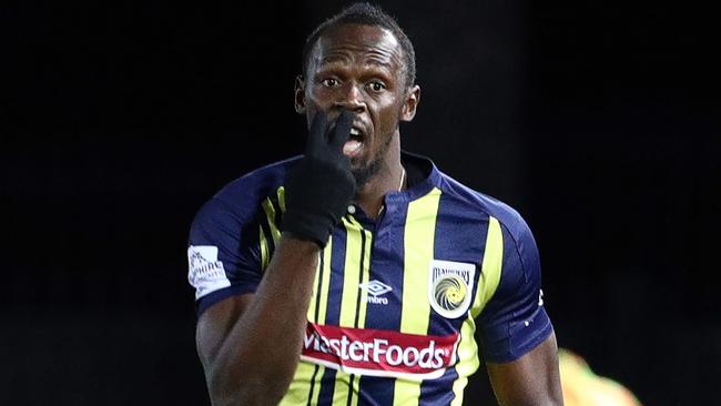 Olympic sprinter Usain Bolt will play with the Central Coast Mariners at Campbelltown Stadium. Picture: Andrew Murray